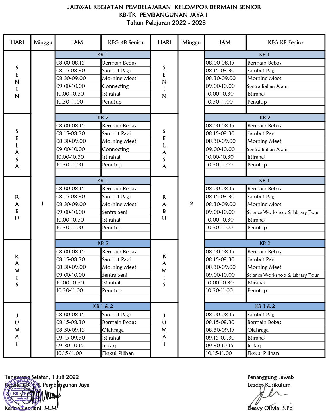 Jadwal Pelajaran 2516