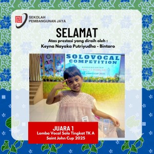 Juara 1 Lomba Vocal Solo Tingkat TK A (Saint John Cup 2025)
